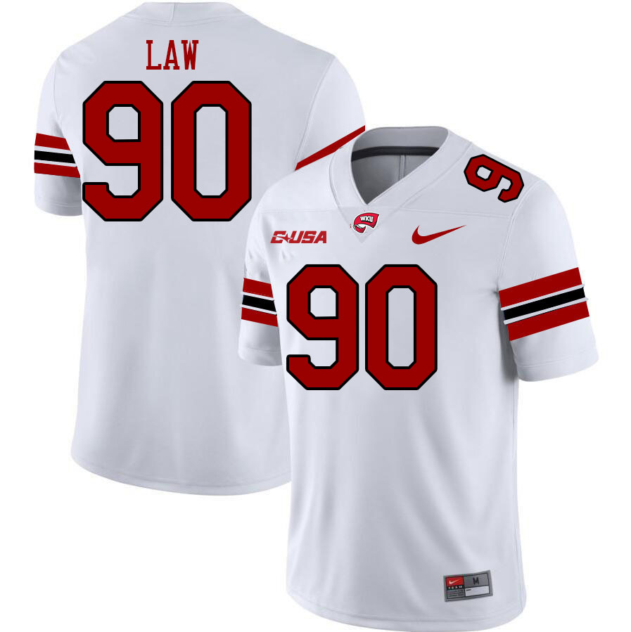 Western Kentucky Hilltoppers #90 Keaton Law College Football Jerseys Stitched Sale-White Western Kentucky Hilltoppers #90 Keaton Law College Football Jerseys Stitched Sale-White